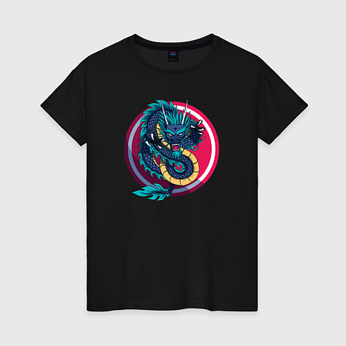 Женская футболка Дракон / Черный – фото 1