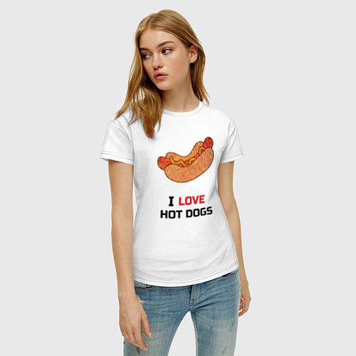 Женская футболка Love HOT DOGS / Белый – фото 3