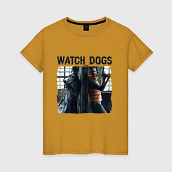 Футболка хлопковая женская Watch dogs Z, цвет: горчичный