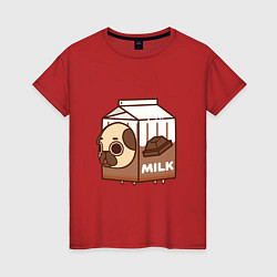Женская футболка Шоколадное молоко-мопс