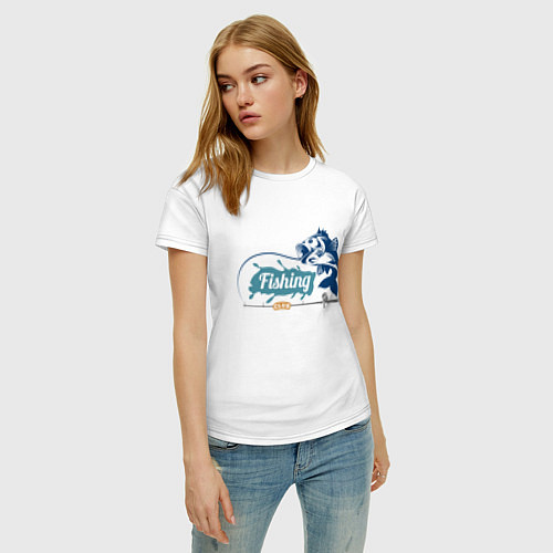 Женская футболка Клуб рыбака / Белый – фото 3