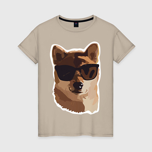 Женская футболка Собакен / Миндальный – фото 1