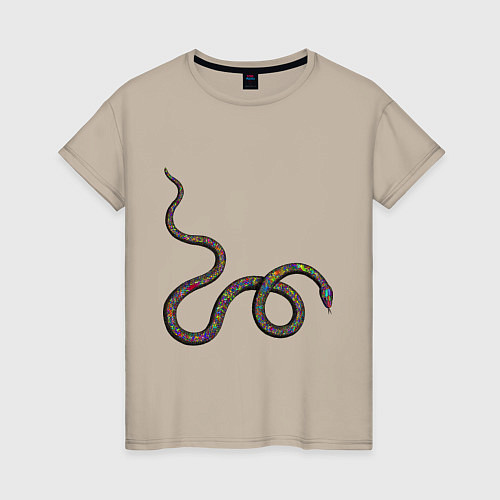 Женская футболка Змея / Миндальный – фото 1