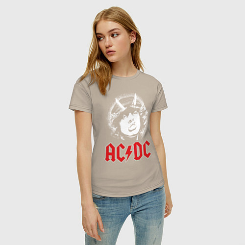 Женская футболка ACDC / Миндальный – фото 3