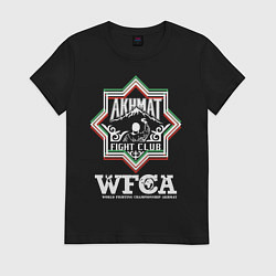 Футболка хлопковая женская Akhmat Fight Club, цвет: черный