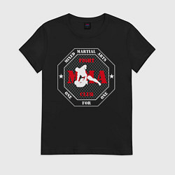 Футболка хлопковая женская MMA, цвет: черный