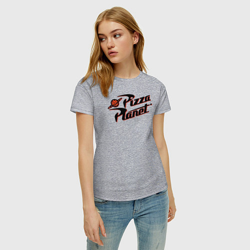 Женская футболка Pizza Planet / Меланж – фото 3