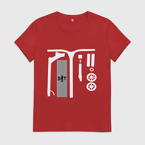 Женская футболка Самокат фристайл Кастом / Красный – фото 1