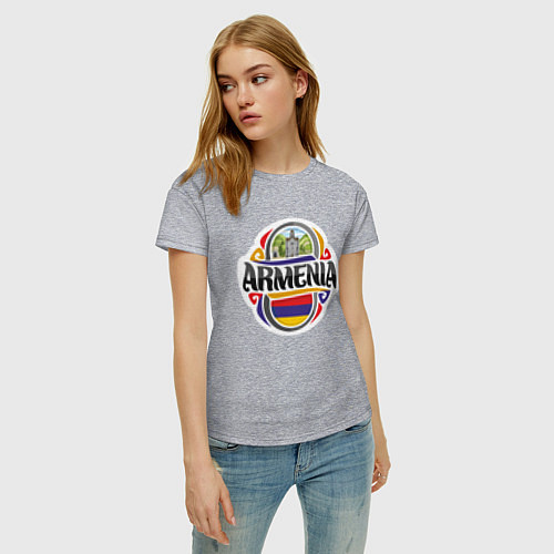 Женская футболка Армения / Меланж – фото 3
