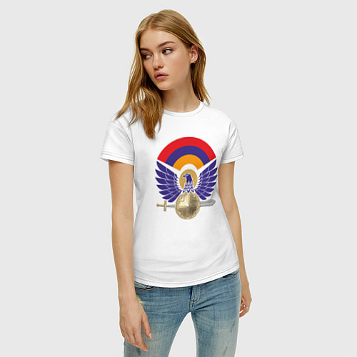 Женская футболка Армения / Белый – фото 3