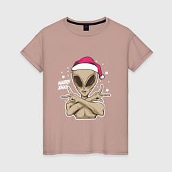 Женская футболка Alien Santa