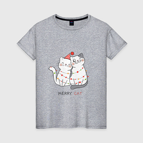 Женская футболка Merry Cat / Меланж – фото 1