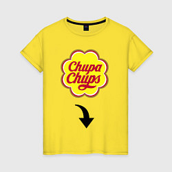 Футболка хлопковая женская CHUPA CHUPS, цвет: желтый