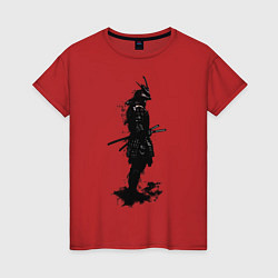 Футболка хлопковая женская Теневой самурай, цвет: красный
