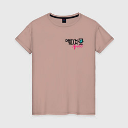 Футболка хлопковая женская Dream Team logo, цвет: пыльно-розовый