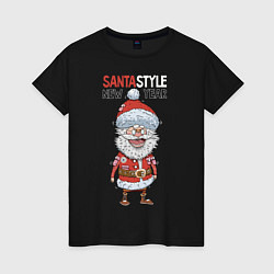 Футболка хлопковая женская SantaSTYLE, цвет: черный