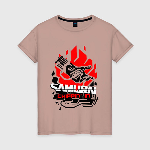 Женская футболка CYBERPUNK 2077 SAMURAI / Пыльно-розовый – фото 1