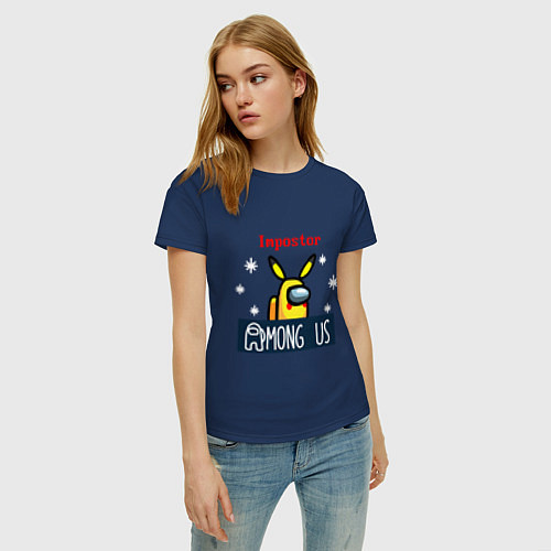 Женская футболка Impostor Pikachu / Тёмно-синий – фото 3