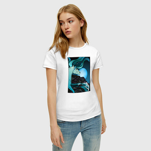 Женская футболка Водяная лошадка / Белый – фото 3