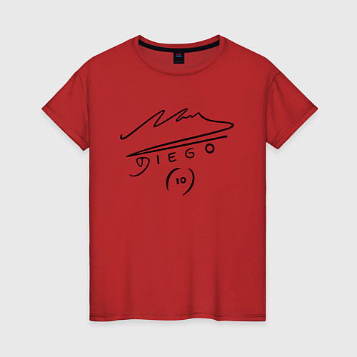 Женская футболка Diego Maradona Автограф / Красный – фото 1
