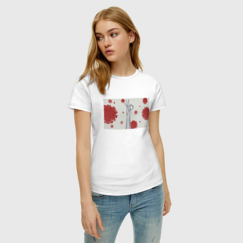 Женская футболка Короновирус / Белый – фото 3