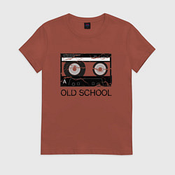 Футболка хлопковая женская OLD SCHOOL, цвет: кирпичный