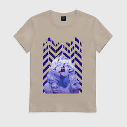 Футболка хлопковая женская Твин пикс, цвет: миндальный