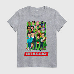 Футболка хлопковая женская Brassic Art Голяк, цвет: меланж