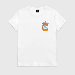 Футболка хлопковая женская Бык в маске, цвет: белый