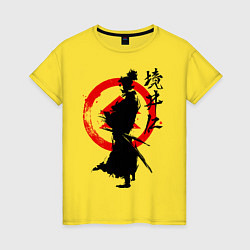 Футболка хлопковая женская Ghost of Tsushima, цвет: желтый
