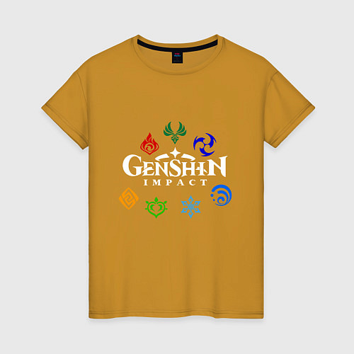 Женская футболка GENSHIN IMPACT / Горчичный – фото 1