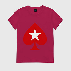 Футболка хлопковая женская Покер Пики Poker Stars, цвет: маджента