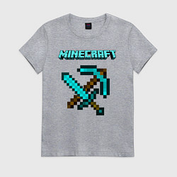 Футболка хлопковая женская Minecraft, цвет: меланж