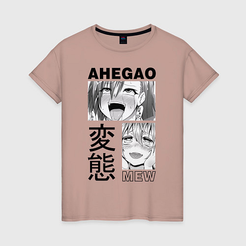 Женская футболка Ahegao / Пыльно-розовый – фото 1