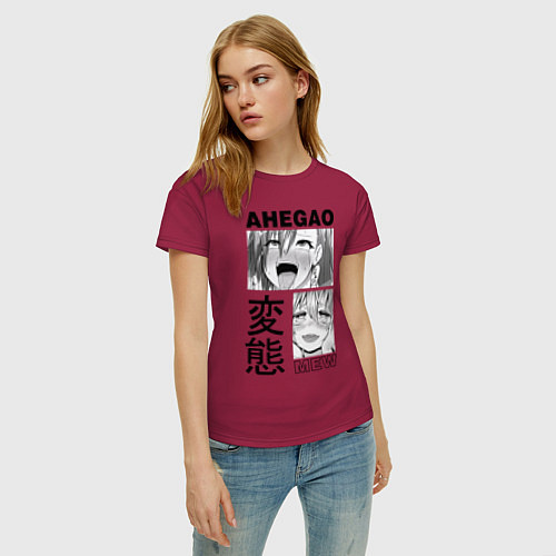 Женская футболка Ahegao / Маджента – фото 3