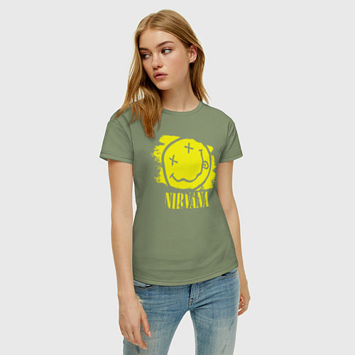 Женская футболка Nirvana Smile / Авокадо – фото 3