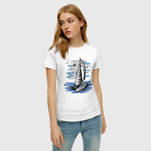 Женская футболка Яхта / Белый – фото 3
