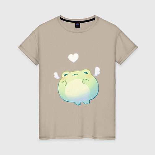 Женская футболка Воздушная лягушка / Миндальный – фото 1