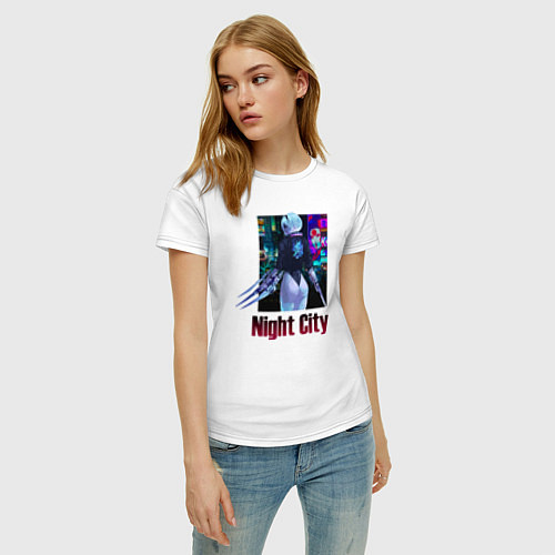 Женская футболка Night City Nier: automata / Белый – фото 3