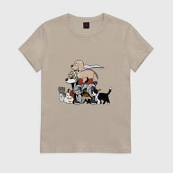 Футболка хлопковая женская One Punch Man, цвет: миндальный