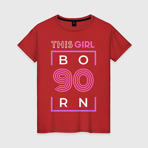 Женская футболка Рожденная в девяностые / Красный – фото 1
