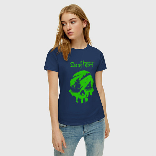 Женская футболка Sea Of Thieves Море Воров Зеленая / Тёмно-синий – фото 3