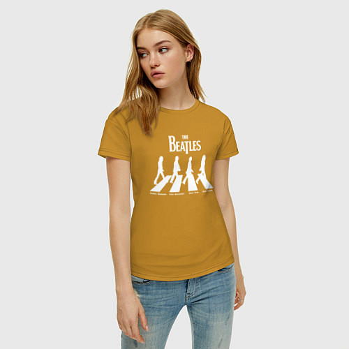 Женская футболка The Beatles / Горчичный – фото 3