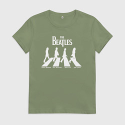 Футболка хлопковая женская The Beatles, цвет: авокадо