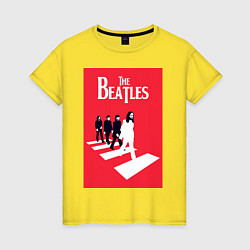 Футболка хлопковая женская The Beatles, цвет: желтый