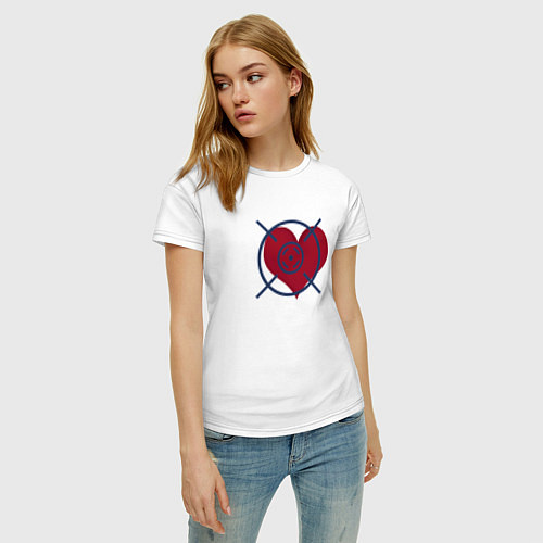 Женская футболка Сердце под прицелом / Белый – фото 3