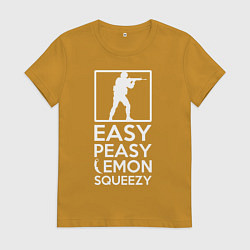 Футболка хлопковая женская Изи пизи лемон сквизи CS GO, цвет: горчичный