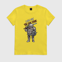 Футболка хлопковая женская Dark Souls - Siegward, цвет: желтый