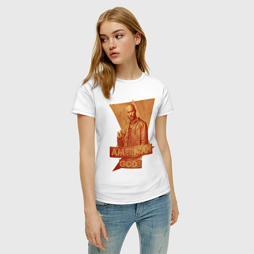 Женская футболка Тень Мун Американские Боги / Белый – фото 3