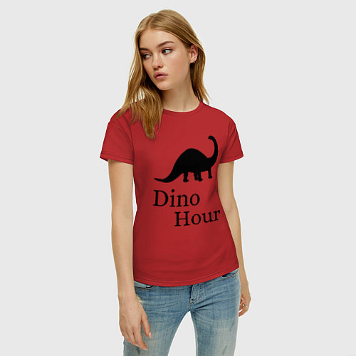 Женская футболка DinoHour / Красный – фото 3